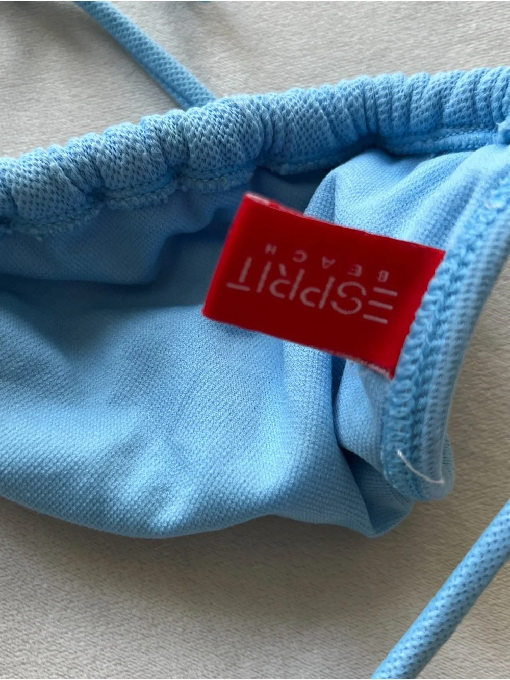 Vintage Esprit Pastel Blue Triangle Bikini Top with Silver Charms